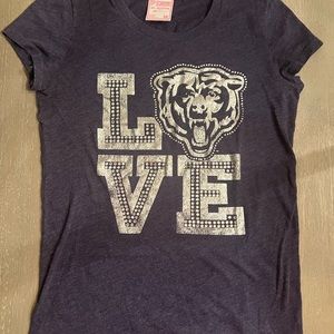 Victoria Secret PINK NFL COLLECTION Chicago Bears GEM STUDDED T-Shirt